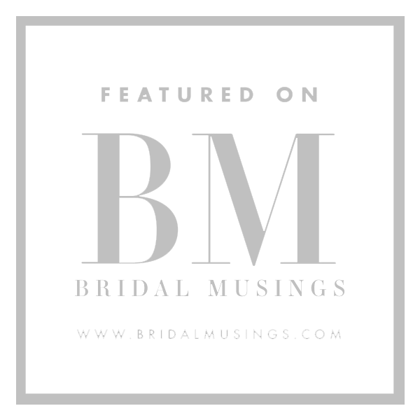 a black and white sign with white text for bridal musings